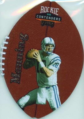 1998 Playoff Contenders Leather Peyton Manning #37 Football Card