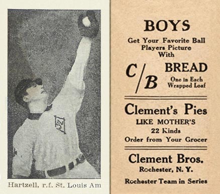 1910 Clement Brothers Bread Roy Hartzell # Baseball Card