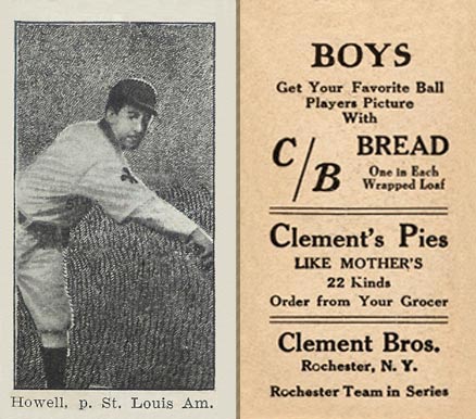 1910 Clement Brothers Bread Harry Howell # Baseball Card