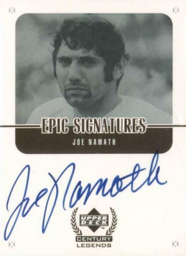 1999 Upper Deck Century Legends Epic Signatures Joe Namath #JN Football Card