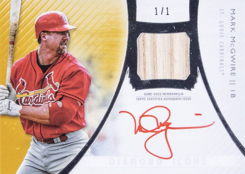2017 Topps Diamond Icons Autographs Relics Mark McGwire #AR-MM Baseball Card