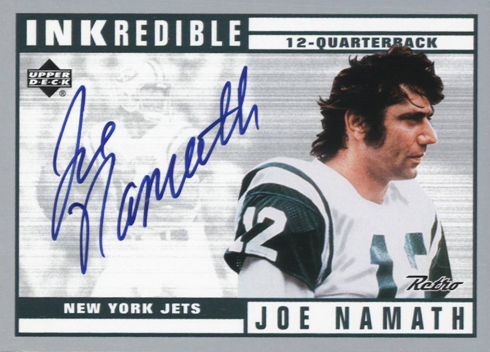 1999 Upper Deck Retro Inkredbile Joe Namath #JN Football Card