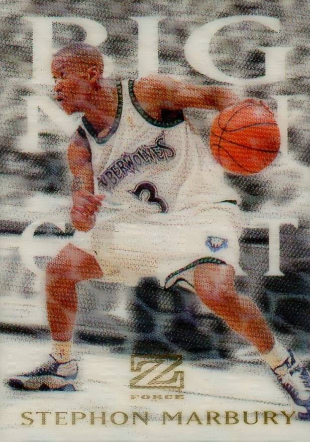 1997 Skybox Z-Force Big Men on Court Stephon Marbury #11 Basketball Card