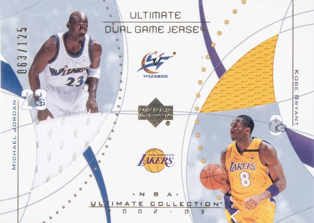 2002 Ultimate Collection Dual Game Jersey Michael Jordan/Kobe Bryant #MJKB Basketball Card