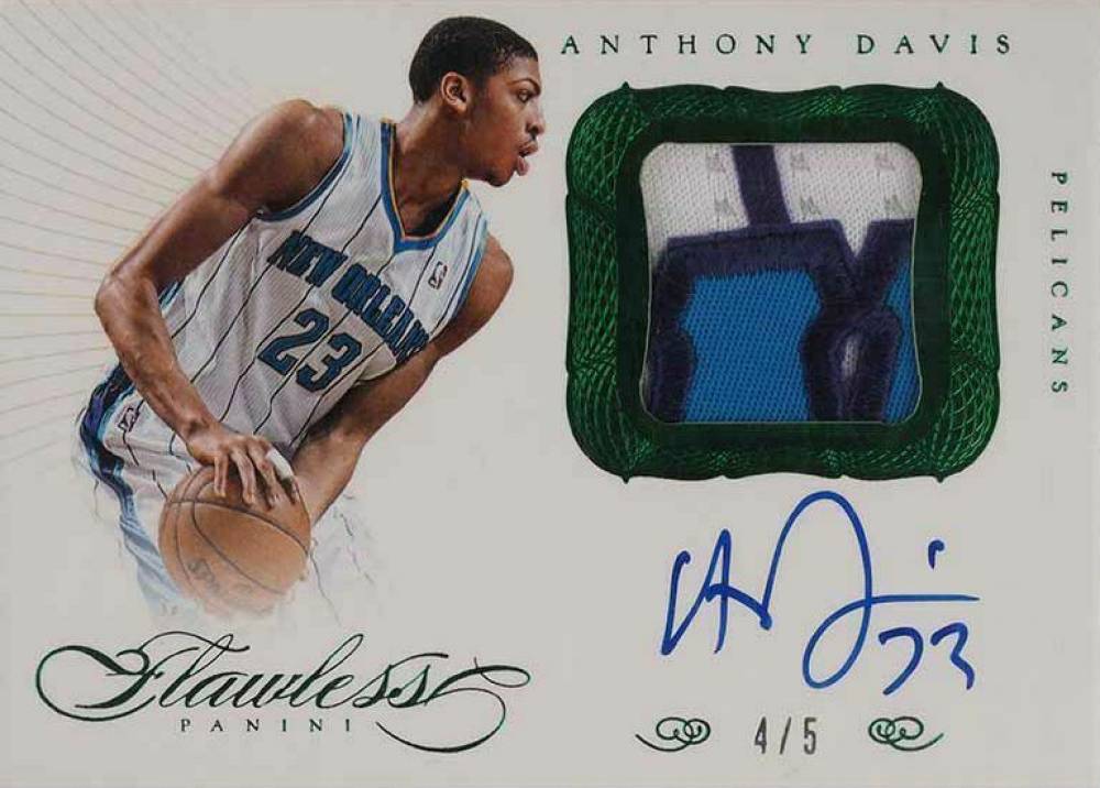 2012 Panini Flawless Spokesmen Patches Autographs Anthony Davis #5 Basketball Card