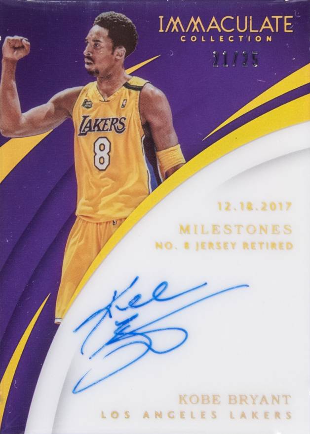 2017 Panini Immaculate Collection Milestones Autographs Kobe Bryant #KB2 Basketball Card