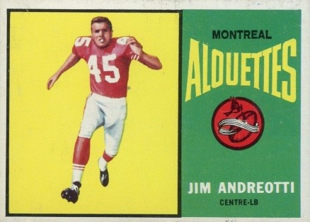 1964 Topps CFL Jim Andreotti #43 Football Card