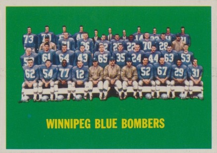 1964 Topps CFL Winnipeg Blue Bombers Team #87 Football Card