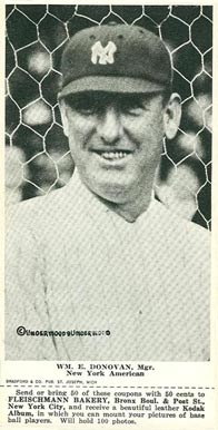 1916 Fleischmann Bakery WM. E. Donovan, Mgr. # Baseball Card