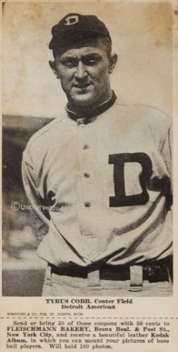 1916 Fleischmann Bakery Ty Cobb # Baseball Card