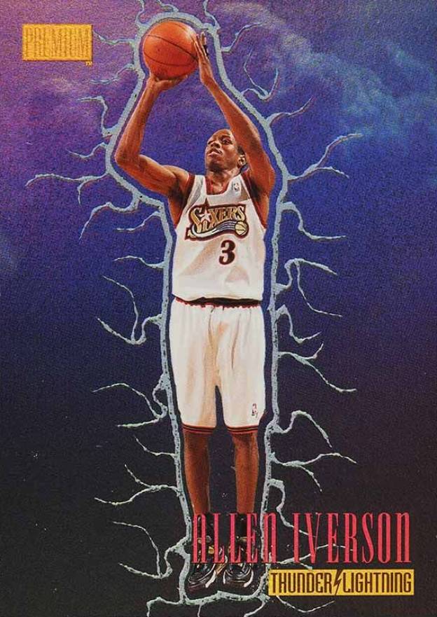 1997 Skybox Premium Thunder & Lightning Allen Iverson #15 Basketball Card