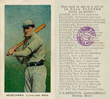 1909 C. A. Briggs Color Heinchman, Cleveland Amer. # Baseball Card