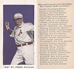 1911 George Close Candy "Old" Cy Young, Cleveland # Baseball Card