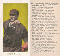 1911 George Close Candy Lobert, Philadelphia # Baseball Card