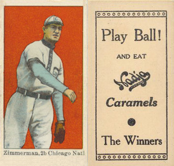 1909 Nadja Caramel Zimmerman, 2b Chicago Nat'l # Baseball Card