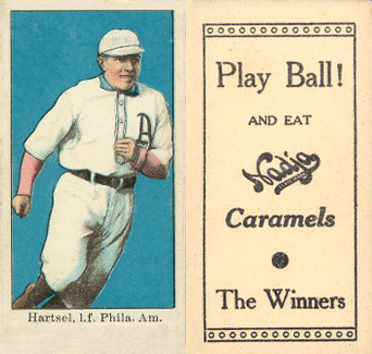 1909 Nadja Caramel Hartsel, l.f. Phila. Am. # Baseball Card
