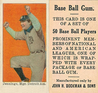 1909 Dockman & Sons Jennings, Mgr. Detroit Am. # Baseball Card
