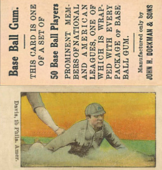 1909 Dockman & Sons Davis, 1b Phila. Amer. # Baseball Card