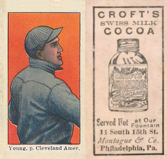 1909 Croft's Cocoa Young, p. Cleveland Amer. # Baseball Card