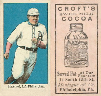 1909 Croft's Cocoa Hartsel, l.f. Phila. Am. # Baseball Card