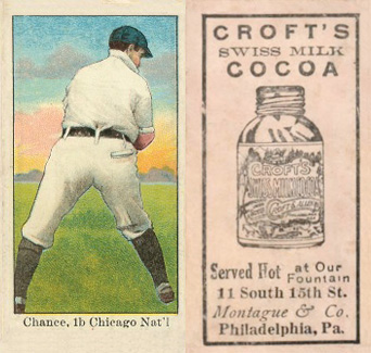 1909 Croft's Cocoa Chance, 1b. Chicago Nat'l. # Baseball Card