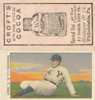 1909 Croft's Cocoa Bridwell, s.s. N. Y. Nat'l # Baseball Card