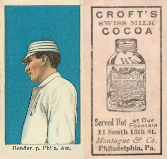 1909 Croft's Cocoa Bender, p. Phila. Amer. # Baseball Card
