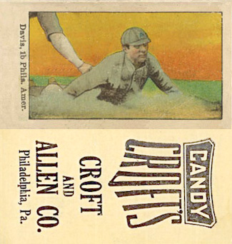 1909 Croft's Candy Davis, 1b Phila. Amer. # Baseball Card