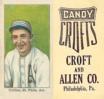 1909 Croft's Candy Collins, 2b. Phila. Am. # Baseball Card