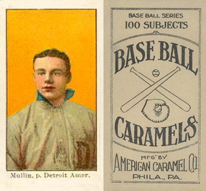 1909 E90-1 American Caramel Mullin, p. Detroit Amer. # Baseball Card