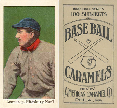 1909 E90-1 American Caramel Leever, p. Pittsburgh Nat'l # Baseball Card