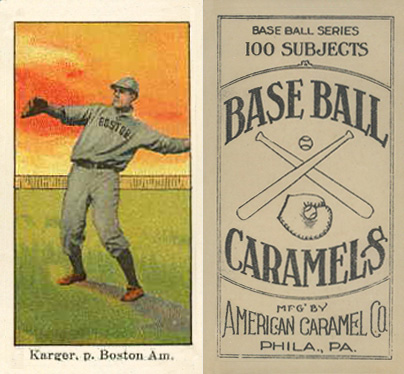 1909 E90-1 American Caramel Karger, p. Boston Amer. # Baseball Card
