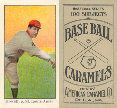 1909 E90-1 American Caramel Howell, p. St. Louis Amer. # Baseball Card