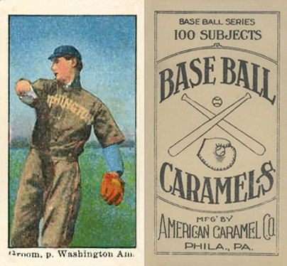1909 E90-1 American Caramel Groom, p. Washington Amer. # Baseball Card