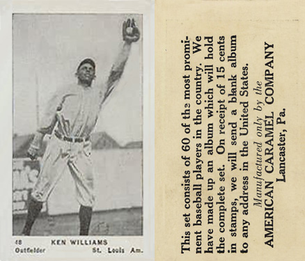 1927 American Caramel--Series of 60 Ken Williams #48 Baseball Card