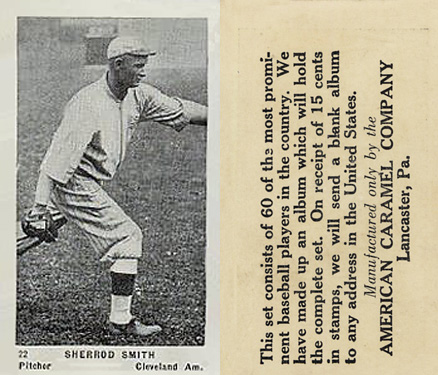 1927 American Caramel--Series of 60 Sherrod Smith #22 Baseball Card