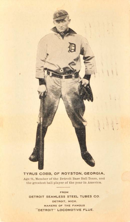 1900 Postcards & Trade 1907 Detroit Seemless Steel Tubes Ty Cobb # Baseball Card