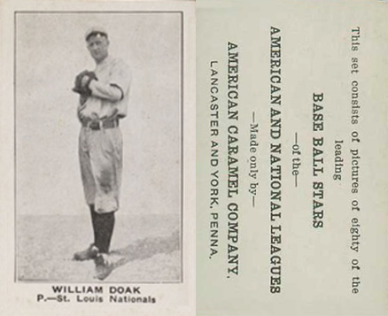 1921 American Caramel--Series of 80 William Doak # Baseball Card