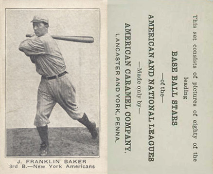 1921 American Caramel--Series of 80 J. Franklin Baker # Baseball Card
