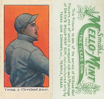 1910 Mello-Mint Young, p. Cleveland Amer. # Baseball Card