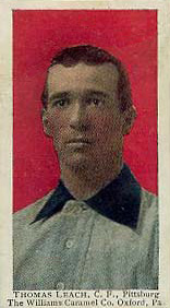 1910 Williams Caramel Thomas Leach, c.f., Pittsburg # Baseball Card
