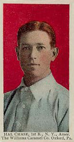 1910 Williams Caramel Hal Chase, 1st B., N.Y. Amer. # Baseball Card
