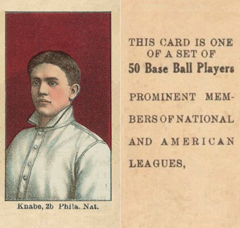 1909 Anonymous "Set of 50" Knabe, 2b Phila. Nat. # Baseball Card