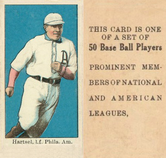 1909 Anonymous "Set of 50" Hartsel, l.f. Phila. Am. # Baseball Card