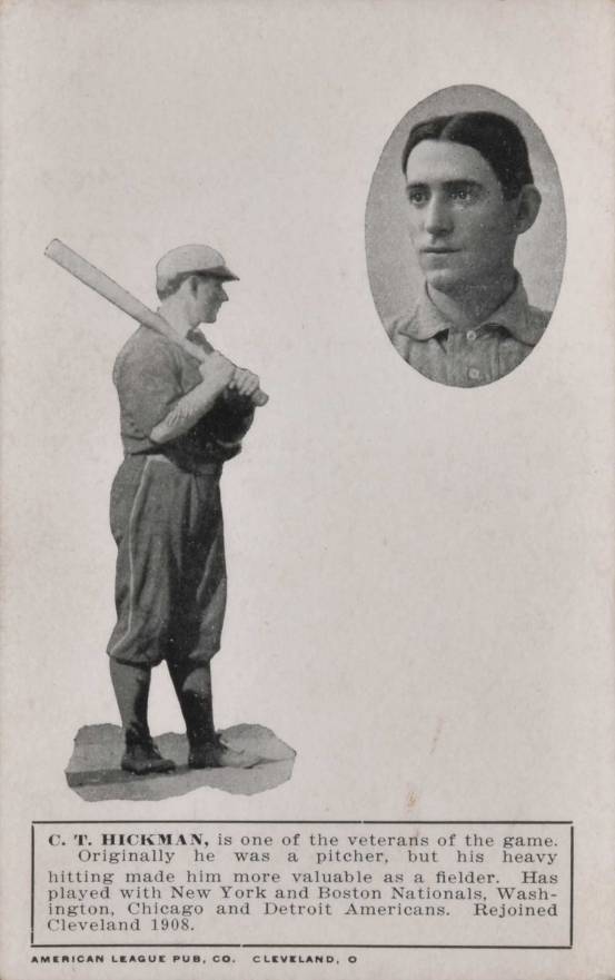 1908 American League Pub. Co. Postcards C.T. Hickman # Baseball Card