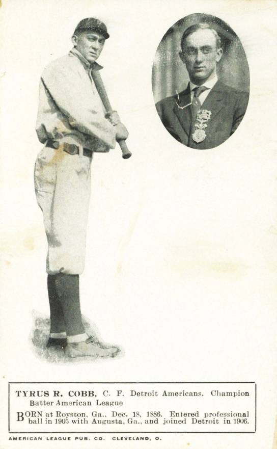 1908 American League Pub. Co. Postcards Tyrus R. Cobb # Baseball Card