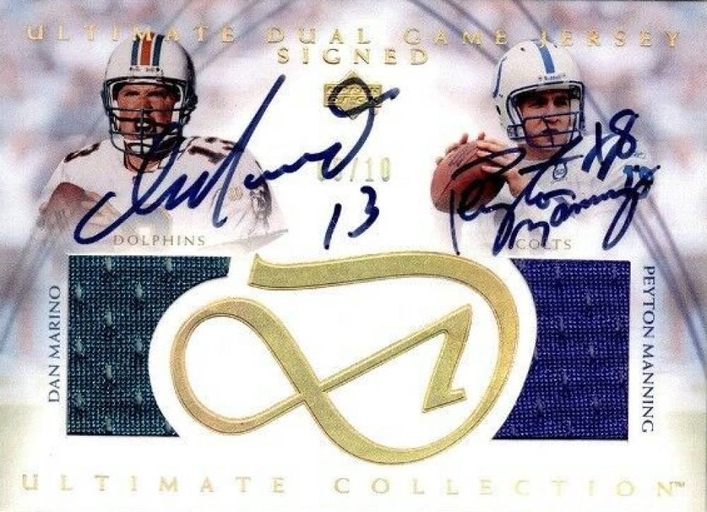 2003 Ultimate Collection Dual Game Jersey Signed Dan Marino/Peyton Manning #DJSMM Football Card