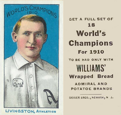 1911 Williams Baking Livingston, Athletics # Baseball Card