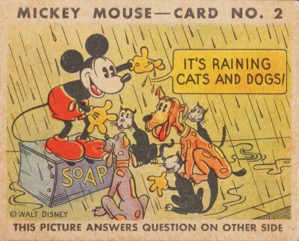 1935 Mickey Mouse It's Raining Cats and Dogs! #2 Non-Sports Card