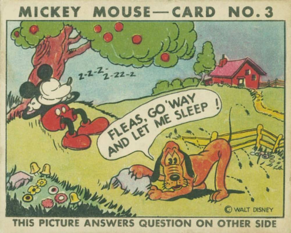 1935 Mickey Mouse Fleas go' way and let me sleep #3 Non-Sports Card